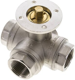 Partbase KH 3/10 LF MS 3-Wege-Kugelhahn, Direktmontageflansch G 1", L-Bohrung