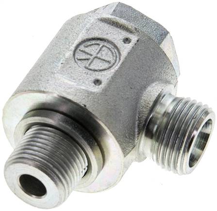 Partbase XWH 10 SR Winkel-Schwenkverschraubung G 3/8"-10 S (M18x1,5), ohne Mutter & Schneidring, Stahl verzinkt