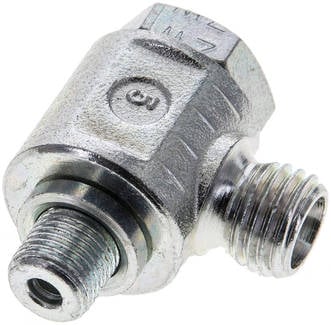 Partbase XWH 6 LR Winkel-Schwenkverschraubung G 1/8"-6 L (M12x1,5), ohne Mutter & Schneidring, Stahl verzinkt
