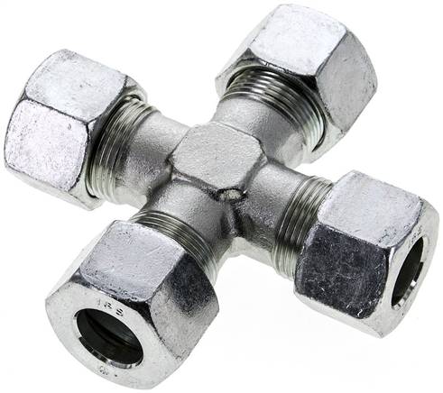 Partbase K 16 S Kreuz-Schneidringverschraubung 16 S (M24x1,5), Stahl verzinkt