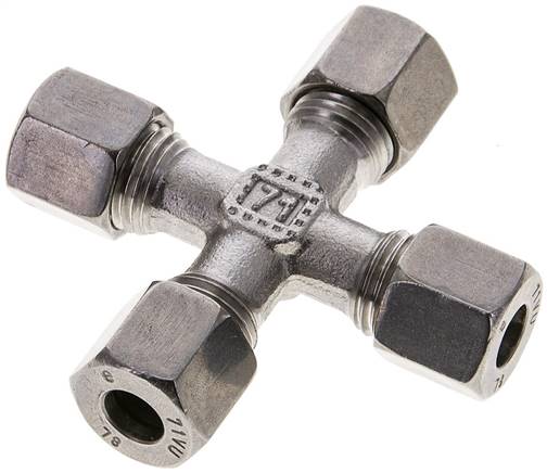 Partbase K 8 L ES Kreuz-Schneidringverschraubung 8 L (M14x1,5), 1.4571