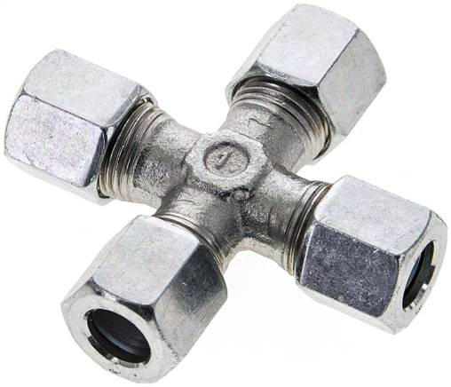 Partbase K 8 LL Kreuz-Schneidringverschraubung 8 LL (M12x1), Stahl verzinkt