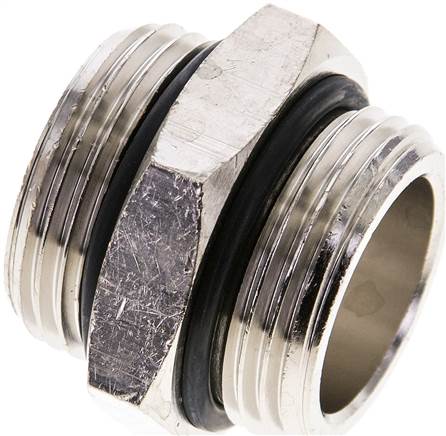 Partbase DN 1010 MSV ED Doppelnippel G 1"-G 1", Messing vernickelt (Elastomerdichtung)