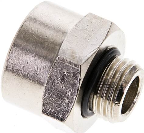 Partbase RN 1438 MSV ED Reduziernippel G 1/4"(AG)-G 3/8"(IG), Messing vernickelt (Elastomerabdichtung)
