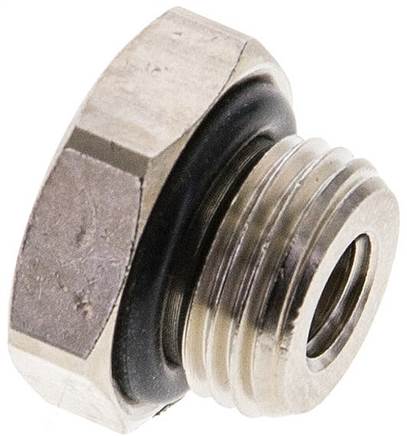 Partbase RN 185 MSV ED Reduziernippel G 1/8"(AG)-M 5(IG), Messing vernickelt (Elastomerabdichtung)