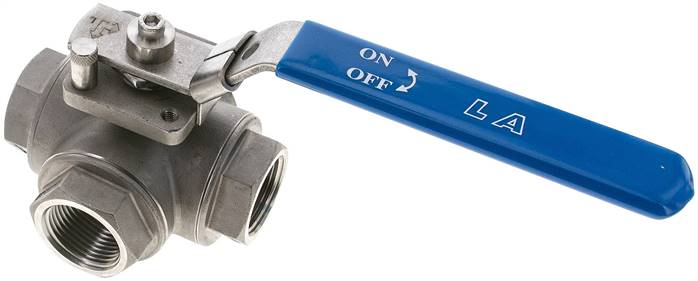Partbase KH 3/10 L ES 3-Wege Kugelhahn, Edelstahl, L-Bohrung, G 1", 0 - 63bar
