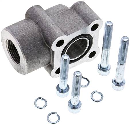 Partbase BFW 34/LK55 Winkel-Flanschverschraubung Pumpenflansch LK 55, G 3/4"