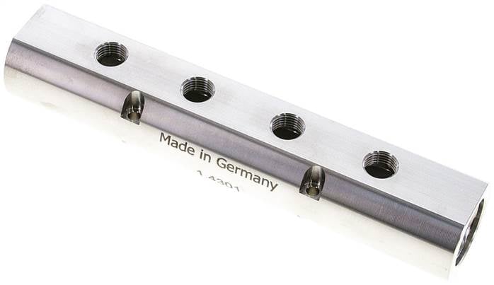 Partbase RLEHD4 3414 ES Verteilerleiste 2x G 3/4"-4x G 1/4", 1.4301