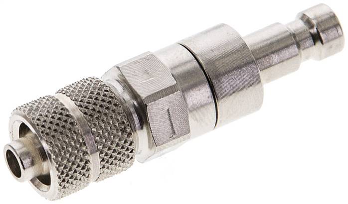 Partbase KSK 4 NW2,7 MSV BA Kupplungsstecker (NW2,7) 6x4mm Schlauch, Messing vernickelt