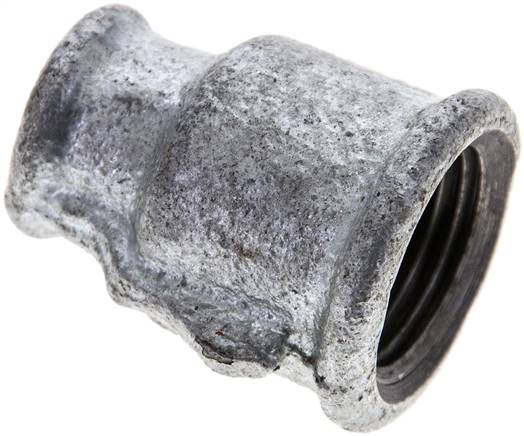 Partbase MU 1214 ST Rundmuffe Rp 1/2"-Rp 1/4", Temperguss verzinkt