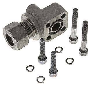 Partbase BFW 15L/LK30 Winkel-Flanschverschraubung Pumpenflansch LK 30, 15 L (M22x1,5)