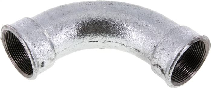 Partbase BO 20 I ST 90°-Bogen Rp 2" (IG), lang Typ 2/G1, Temperguss verzinkt