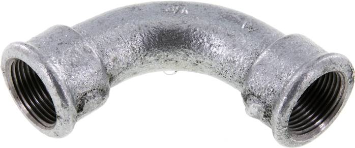 Partbase BO 34 I ST 90°-Bogen Rp 3/4" (IG), lang Typ 2/G1, Temperguss verzinkt