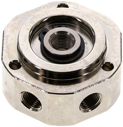 Partbase DDFV 38-6 V Drehverteiler G 3/8"-6x G 1/8", 6-fach, FKM-Dichtungen