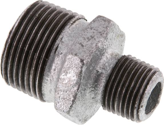 Partbase DN 1012 K ST Doppelnippel R 1"-R 1/2", Temperguss verzinkt