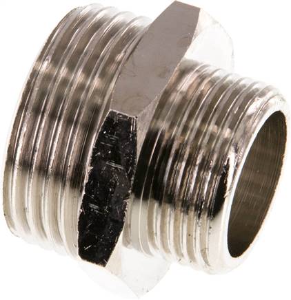 Partbase DN 1034 MSV Doppelnippel G 1"-G 3/4", Messing vernickelt