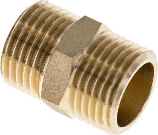 Partbase DN 1212 F MS Doppelnippel, G 1/2"-G 1/2", flach dichtend, Messing