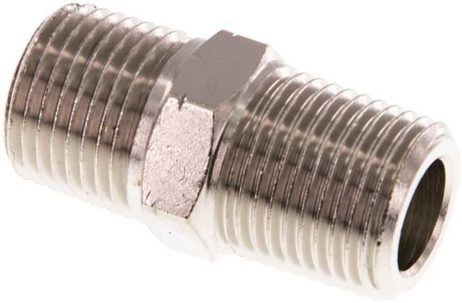 Partbase DN 12R12NPT MSV Doppelnippel R 1/2"-NPT 1/2", Messing vernickelt