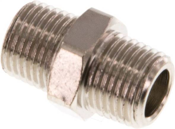 Partbase DN 1818 K MSV Doppelnippel R 1/8"-R 1/8", Messing vernickelt