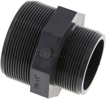 Partbase DN 21220 PVC Doppelnippel G 2-1/2"-G 2", PVC-U