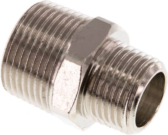Partbase DN 3412 K MSV Doppelnippel R 3/4"-R 1/2", Messing vernickelt