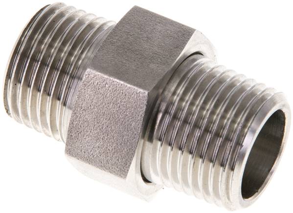 Partbase DNT 1212 F ES4A Doppelnippel trennbar R 1/2"-R 1/2", 1.4571 PN40, flach dichtend