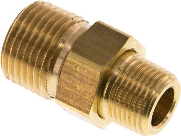 Partbase DNT 1238 MS Doppelnippel trennbar R 1/2"-R 3/8", Messing