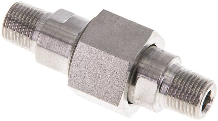 Partbase DNT 1818 F ES4A Doppelnippel trennbar R 1/8"-R 1/8", 1.4571 PN40, flach dichtend