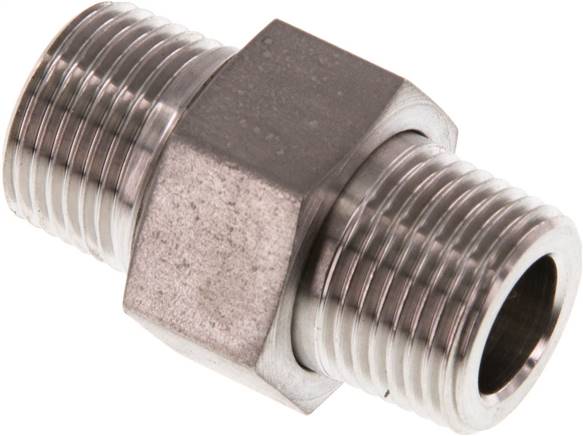 Partbase DNT 3838 ES4A Doppelnippel trennbar R 3/8"-R 3/8", 1.4571 PN40, konisch dichtend