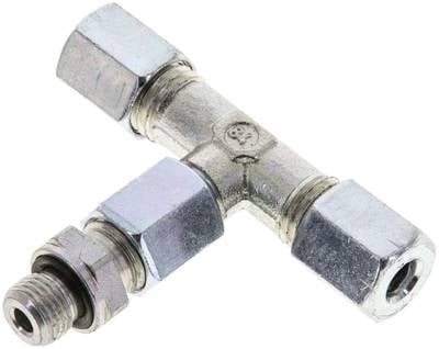 Partbase ET 6 LM Einstellb. T-Schneidringverschraub.M 10x1-6 L (M12x1,5), Stahl verzinkt