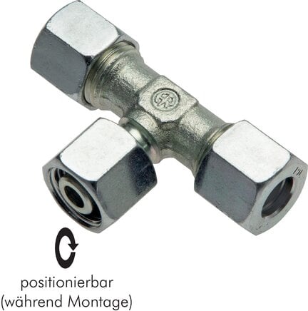 Partbase EVT 38 S Einstellb. T-Schneidringverschraubung 38 S (M52x2), Stahl verzinkt
