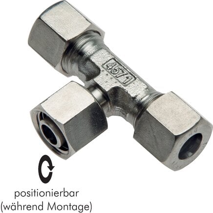 Partbase EVT 38 S ES Einstellb. T-Schneidringverschraubung 38 S (M52x2), 1.4571
