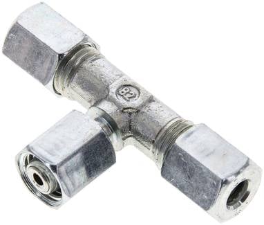 Partbase EVT 6 L Einstellb. T-Schneidringverschraubung 6 L (M12x1,5), Stahl verzinkt