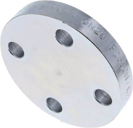 Partbase FL 20 B ST-40 Blindflansch DN20-PN40 (DIN/EN),DIN 2527 & EN 1092-1 (Typ 05), Stahl verzinkt