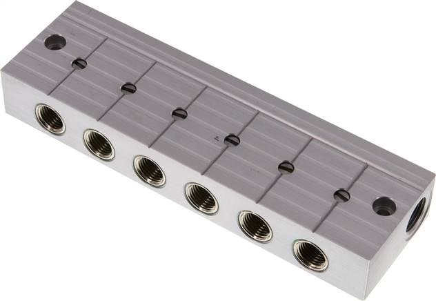 Partbase FRKH 614 A Verteilerleiste m. Kugelhähnen 2x G 3/8"-6x G 1/4"