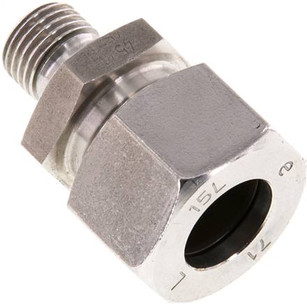 Partbase GE 15 LR 1/4 ES ED Gerade Schneidringverschr. G 1/4"-15 L (M22x1,5), 1.4571