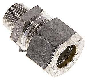 Partbase GE 15 LR 3/8 KON NC Gerade Schneidringverschr. R 3/8"-15 L (M22x1,5), Klemmring 1.4571 (NC)