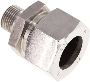 Partbase GE 22 LR 3/8 ES Gerade Schneidringverschr. G 3/8"-22 L (M30x2), 1.4571