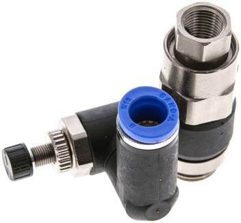 Sang-A GRAIQS 148 G STOP Drosselrückschlagventil G 1/4"-8mm, entsperrbares Rückschlagventil