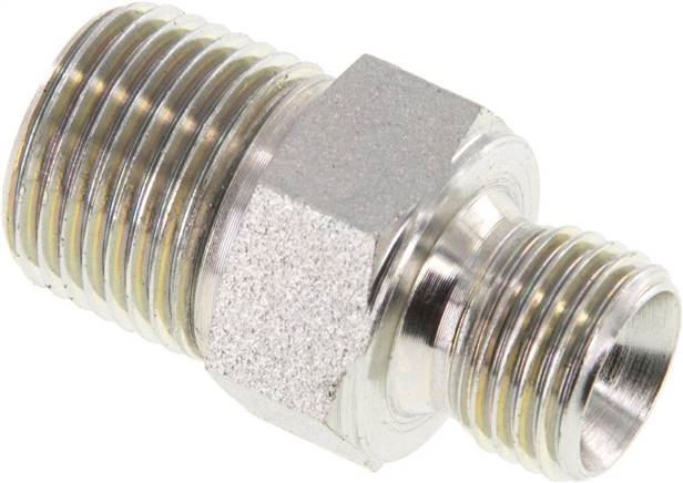 Partbase HDA 1438 Hochdruck-Doppelnippel G 1/4"-NPT 3/8", Stahl verzinkt