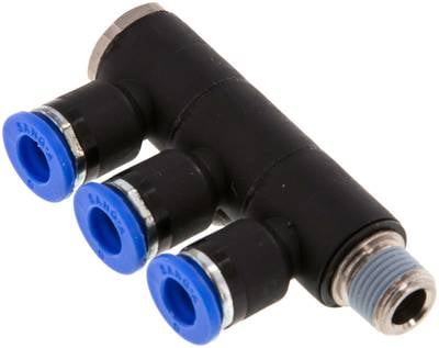 Sang-A IQSLV3 186 Steck-Mehrfachverteiler, 3-fach R 1/8"-6mm, Standard