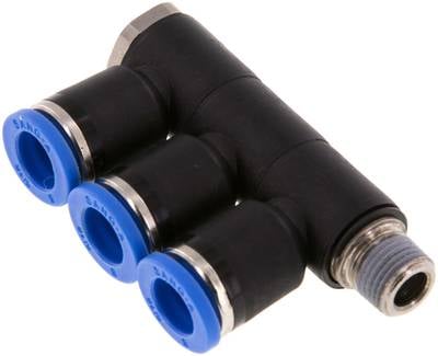 Sang-A IQSLV3 188 Steck-Mehrfachverteiler, 3-fach R 1/8"-8mm, Standard