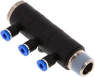 Sang-A IQSLV3 384 Steck-Mehrfachverteiler, 3-fach R 3/8"-4mm, Standard