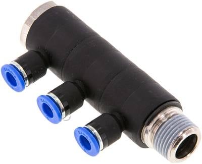 Sang-A IQSLV3 386 Steck-Mehrfachverteiler, 3-fach R 3/8"-6mm, Standard