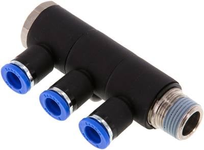 Sang-A IQSLV3 388 Steck-Mehrfachverteiler, 3-fach R 3/8"-8mm, Standard
