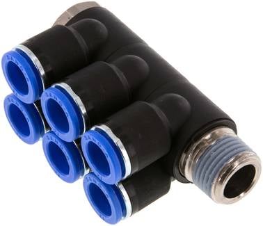 Sang-A IQSLV6 1212 Steck-Mehrfachverteiler, 6-fach R 1/2"-12mm, Standard