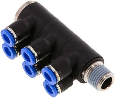 Sang-A IQSLV6 146 Steck-Mehrfachverteiler, 6-fach R 1/4"-6mm, Standard