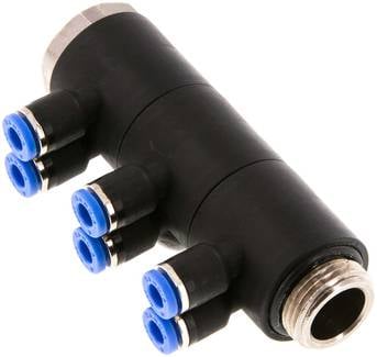 Sang-A IQSLV6 384 G Steck-Mehrfachverteiler, 6-fach G 3/8"-4mm, Standard