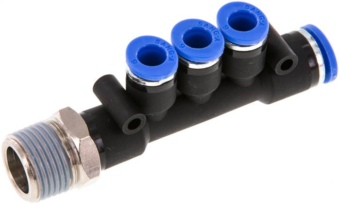 Sang-A IQST3 3886 Steckanschluss-Mehrfachvert. R 3/8"-8mm-6mm, Standard
