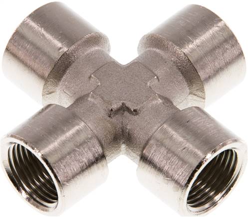 Partbase K 38 MSV Kreuzstück G 3/8" (IG), Messing vernickelt